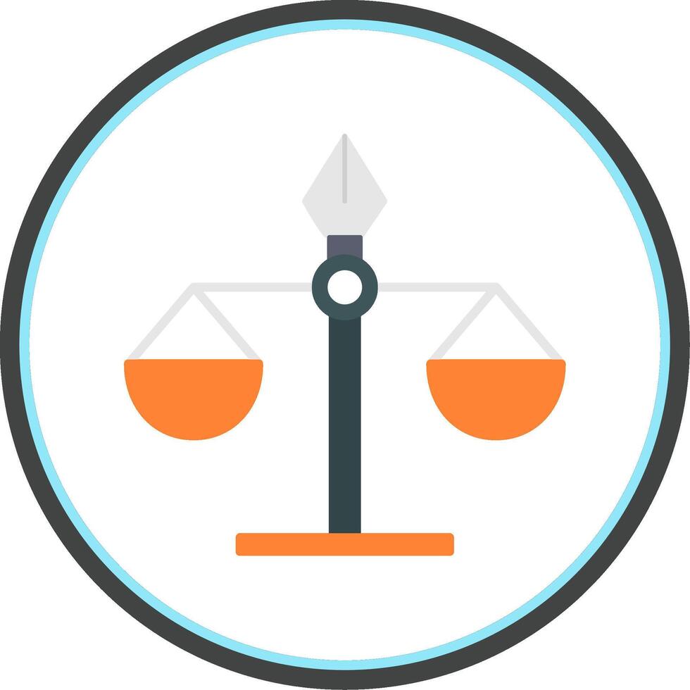 Justice Scale Flat Circle Icon vector