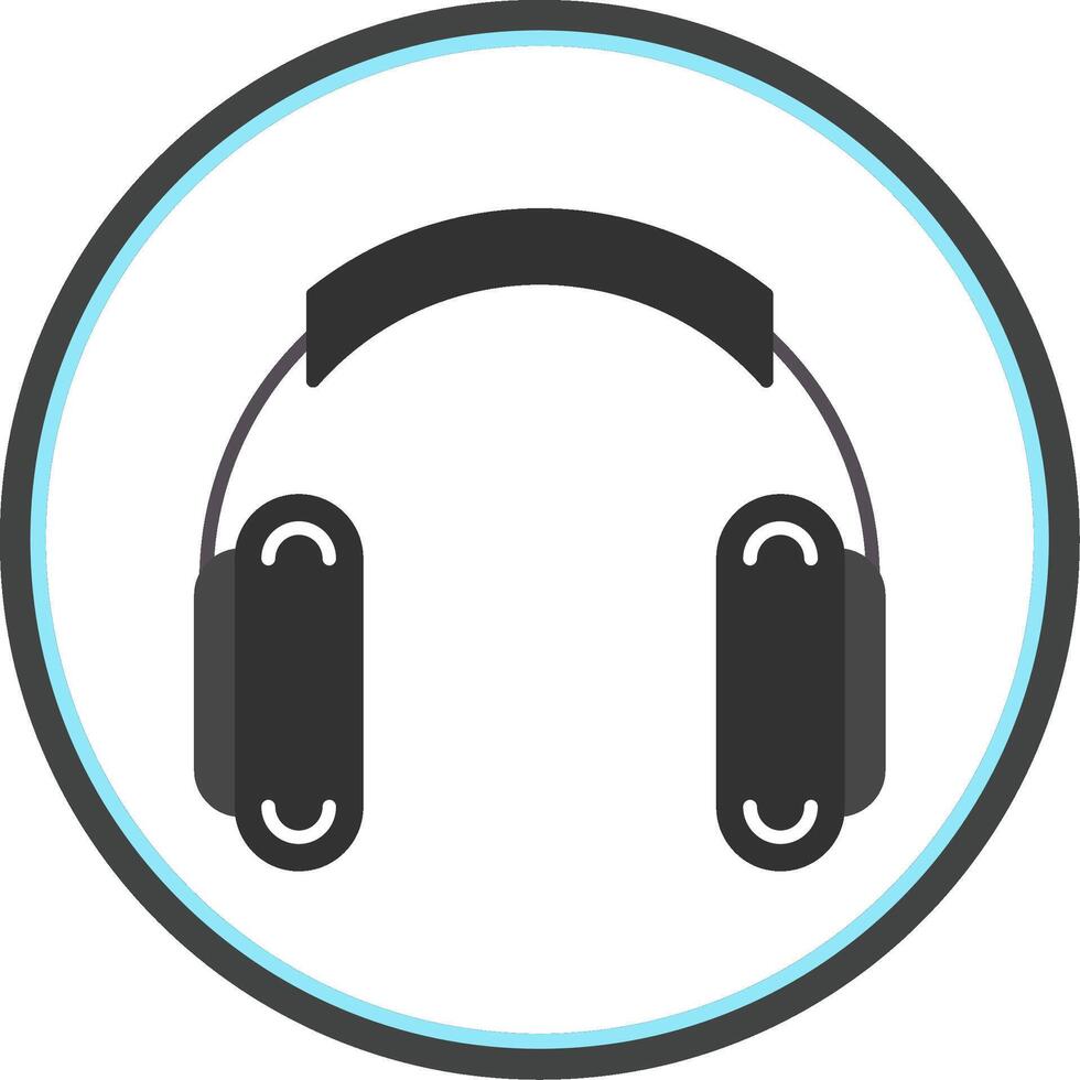 Headphones Flat Circle Icon vector