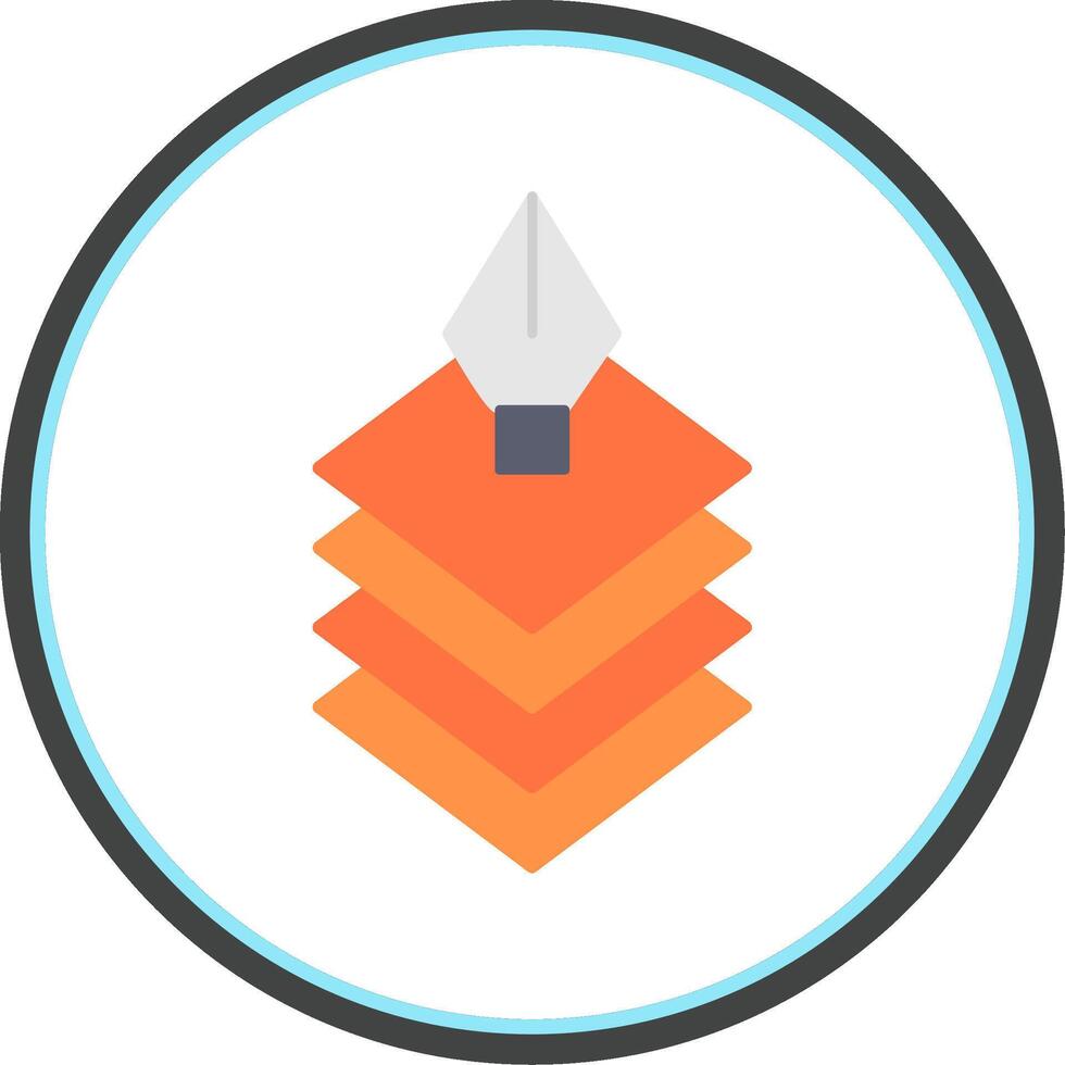 Layers Flat Circle Icon vector