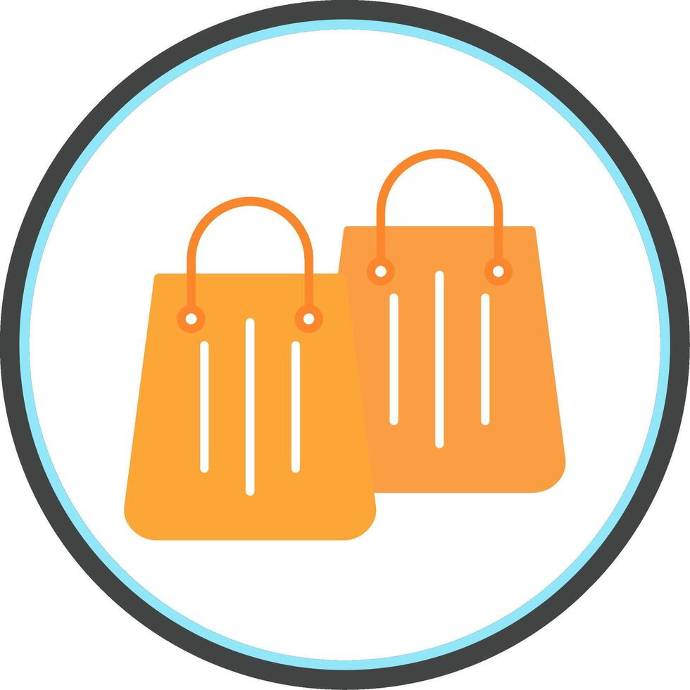 compras bolso plano circulo icono vector