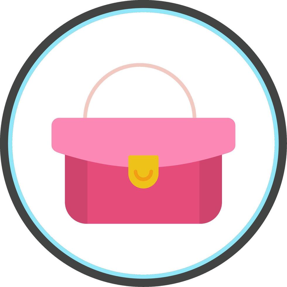 Woman Bag Flat Circle Icon vector