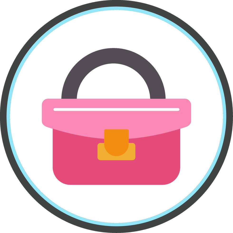 Handbag Flat Circle Icon vector