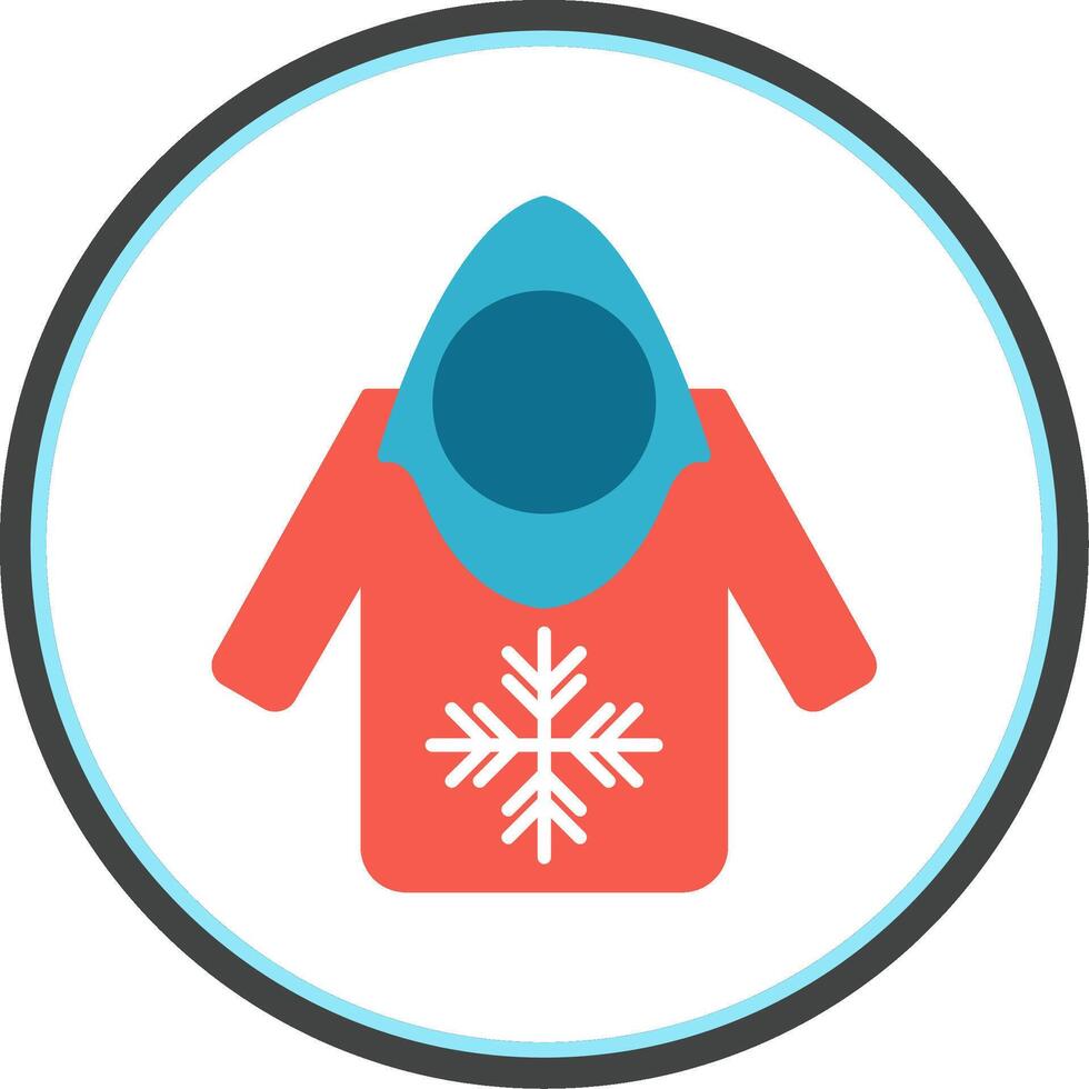 Hoodie Flat Circle Icon vector