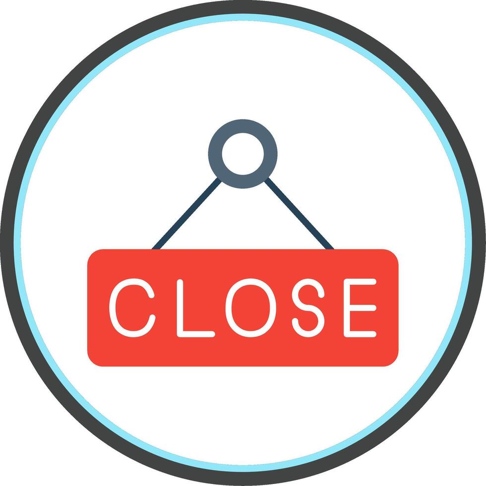 Close Flat Circle Icon vector
