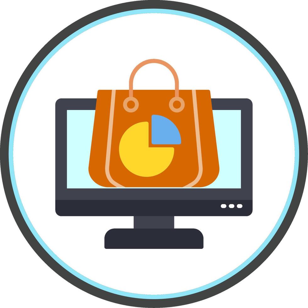Pie Chart Flat Circle Icon vector