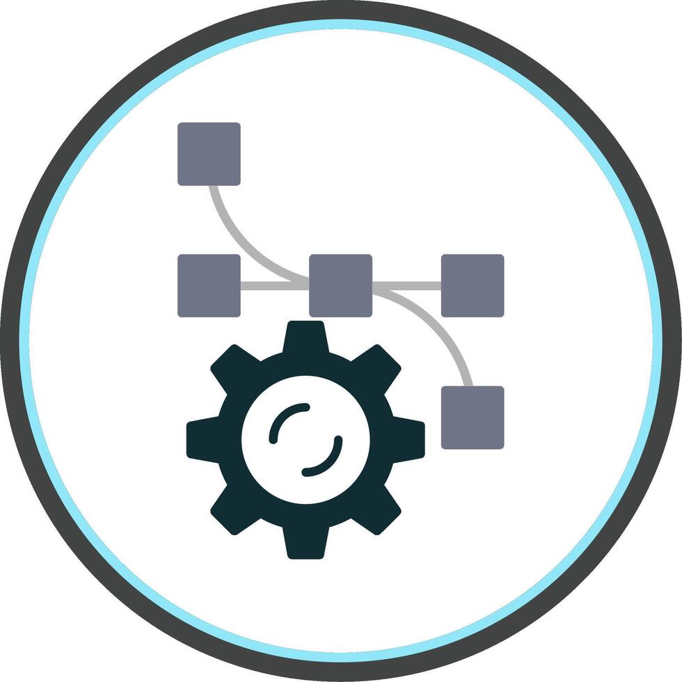 Settings Flat Circle Icon vector