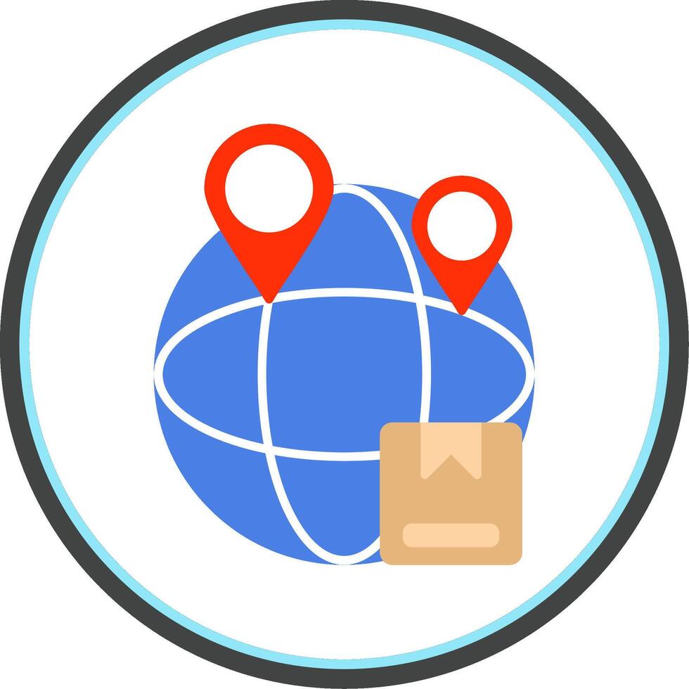 Worldwide Shipping Flat Circle Icon vector