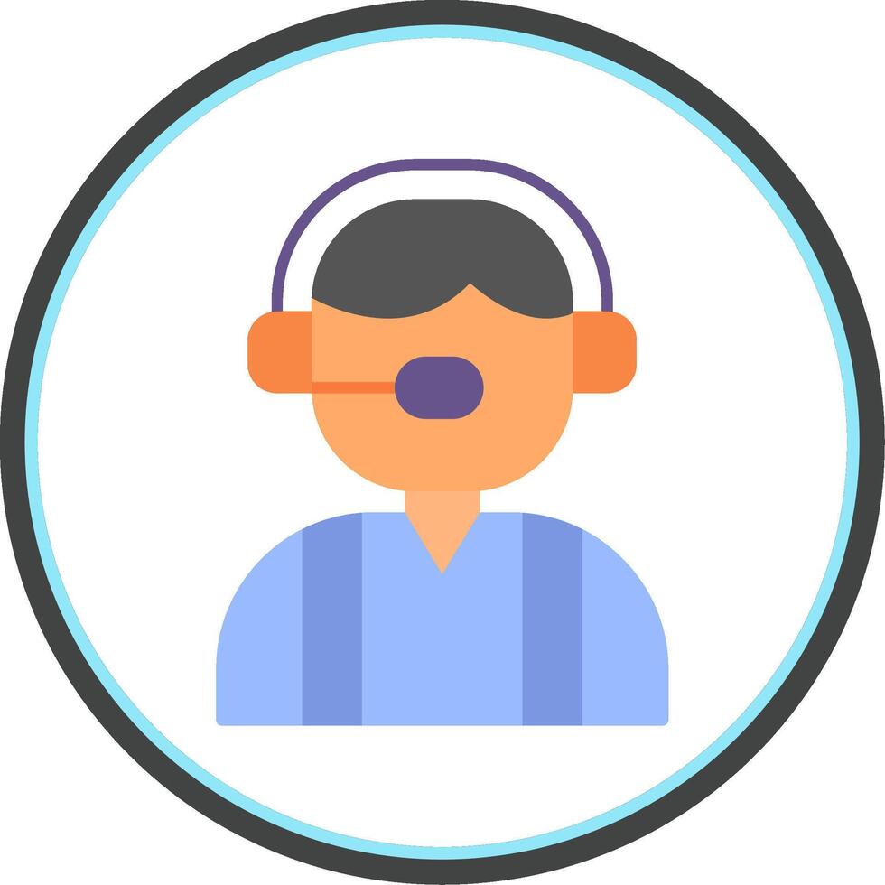 Customer Service Flat Circle Icon vector