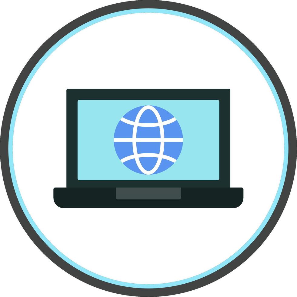 Laptop Flat Circle Icon vector