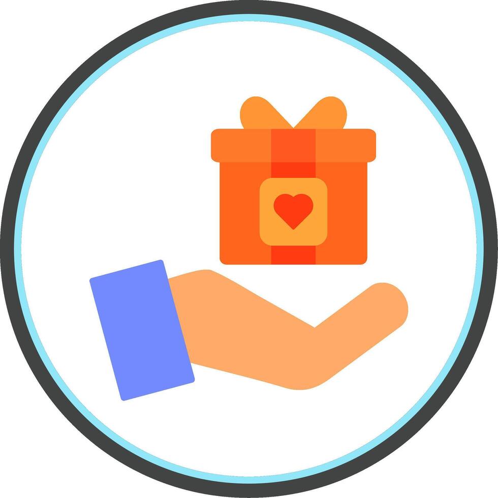 Gift Flat Circle Icon vector