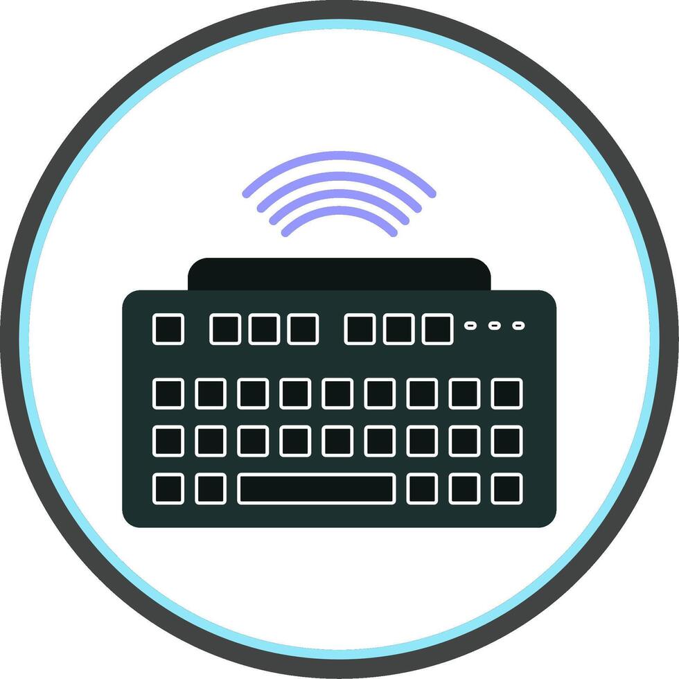 inalámbrico teclado plano circulo icono vector