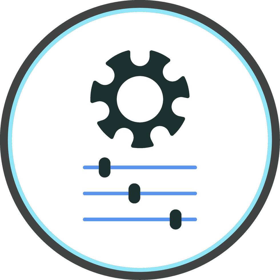 Gear Flat Circle Icon vector