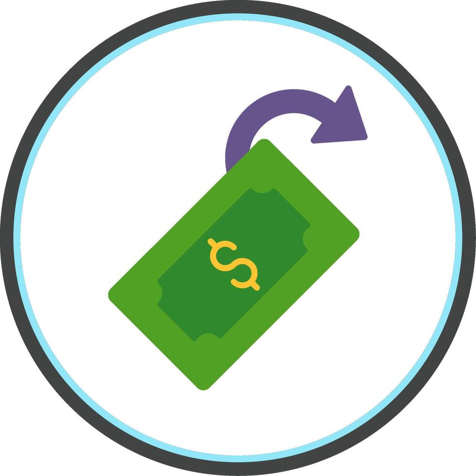 cashback Flat Circle Icon vector