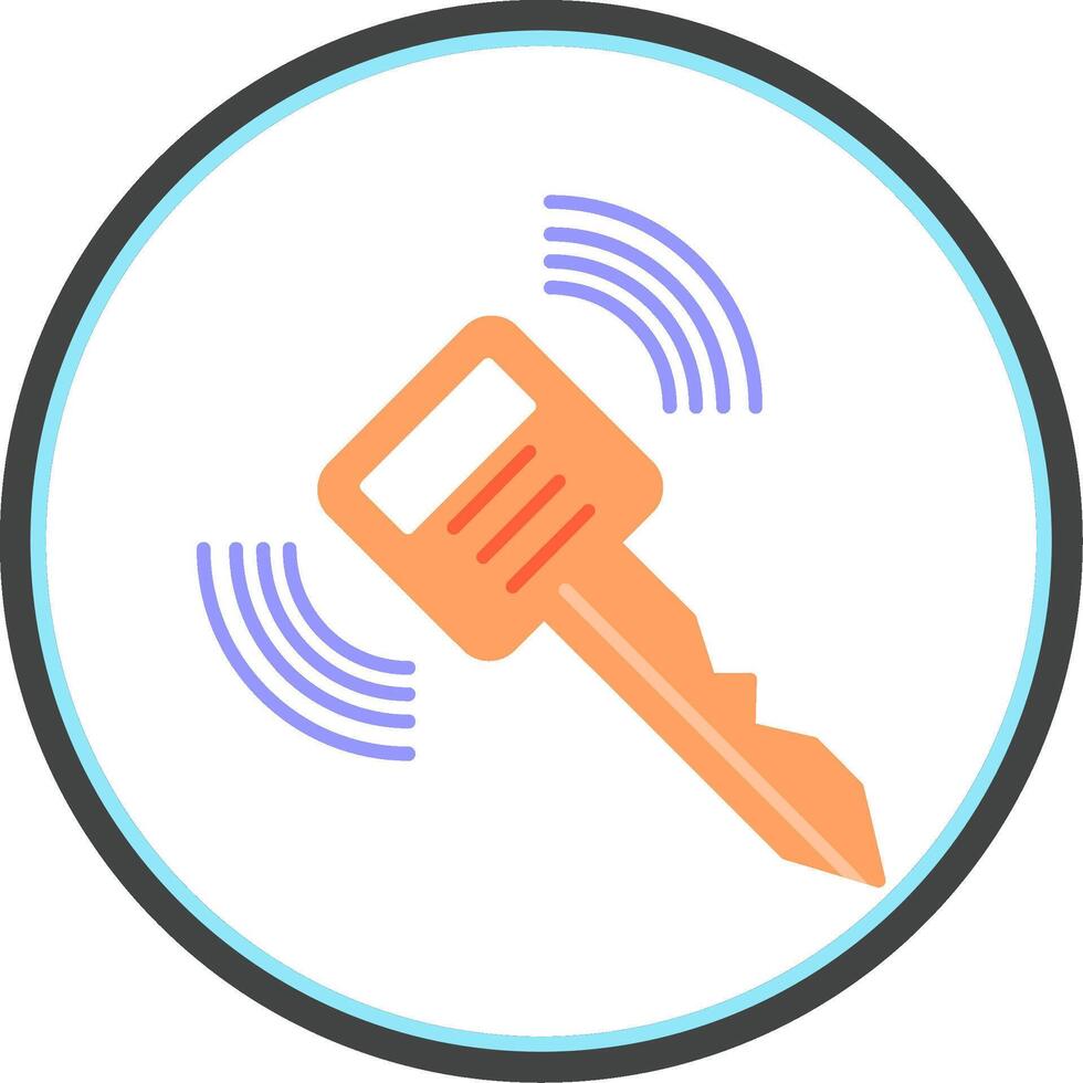 Smart Key Flat Circle Icon vector