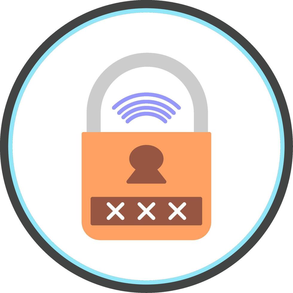 Smart Lock Flat Circle Icon vector