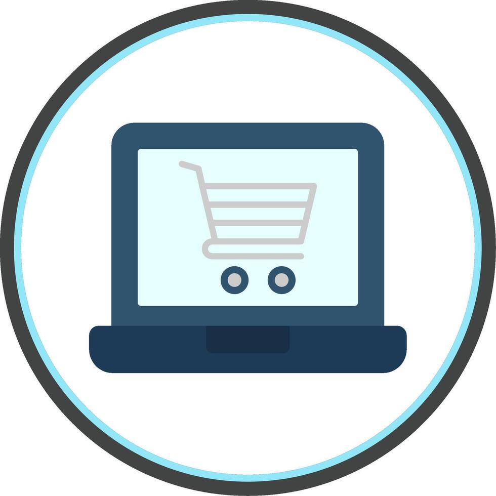 Online Shop Flat Circle Icon vector