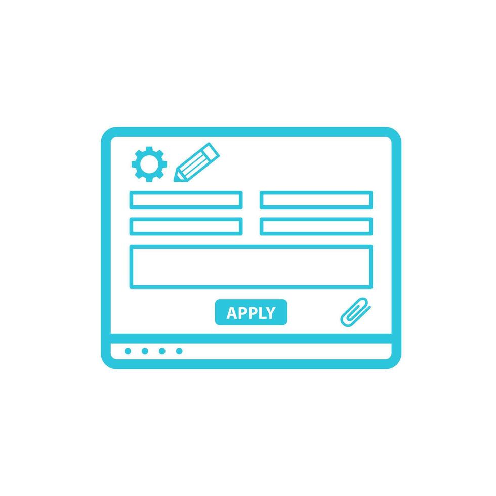 Application form icon.Website Maintenance, graphic design. From blue icon set. vector