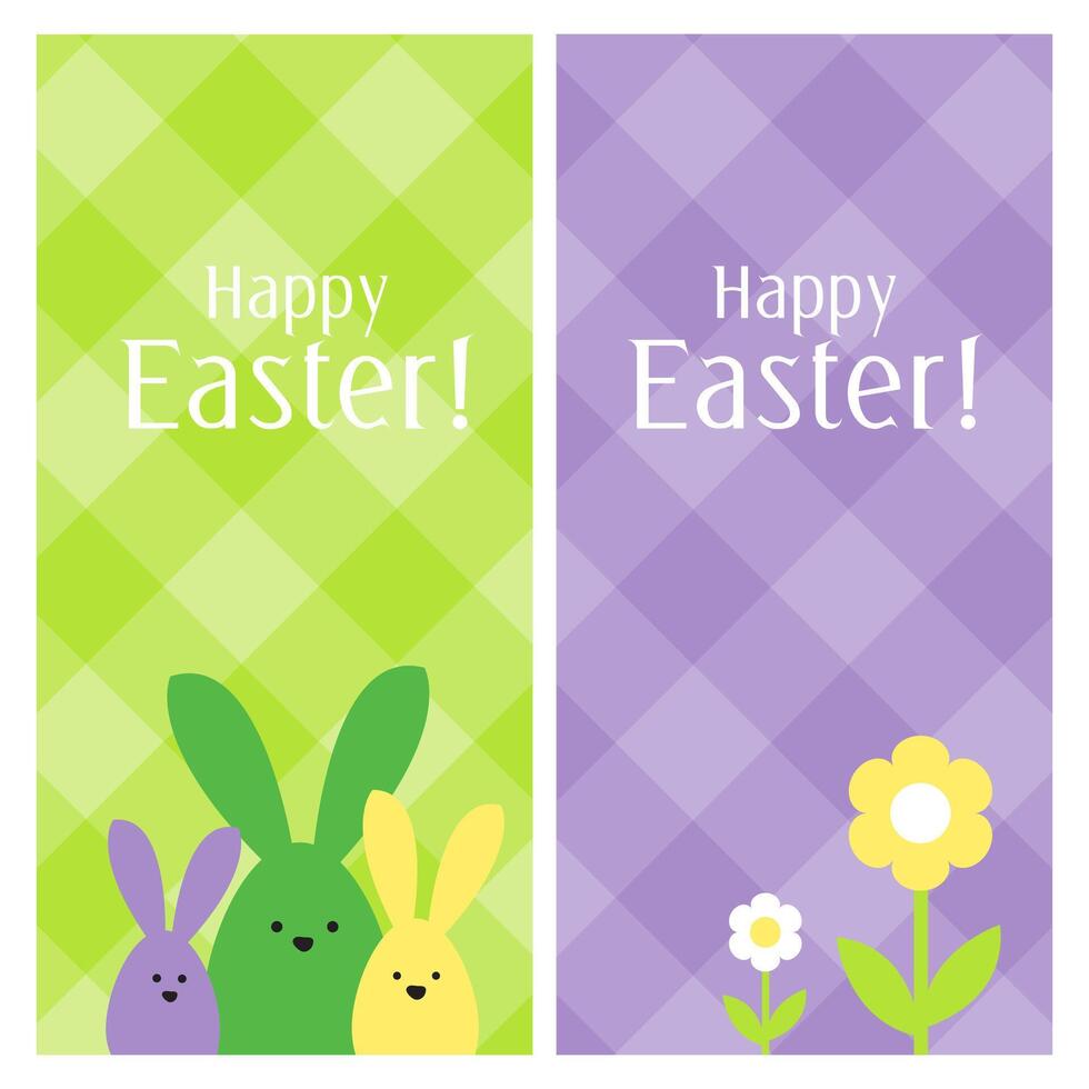 Spring celebration Easter banner. Easter bunny family. Design element. vector