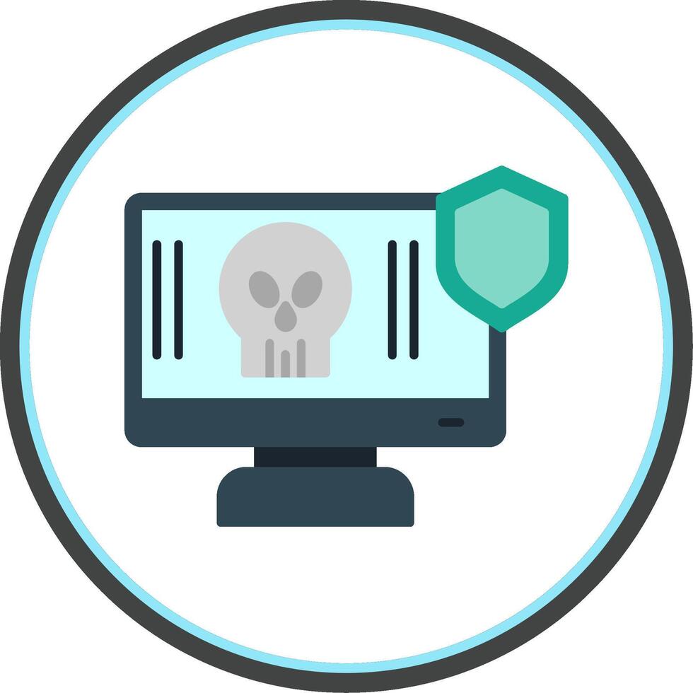 Antivirus Flat Circle Icon vector