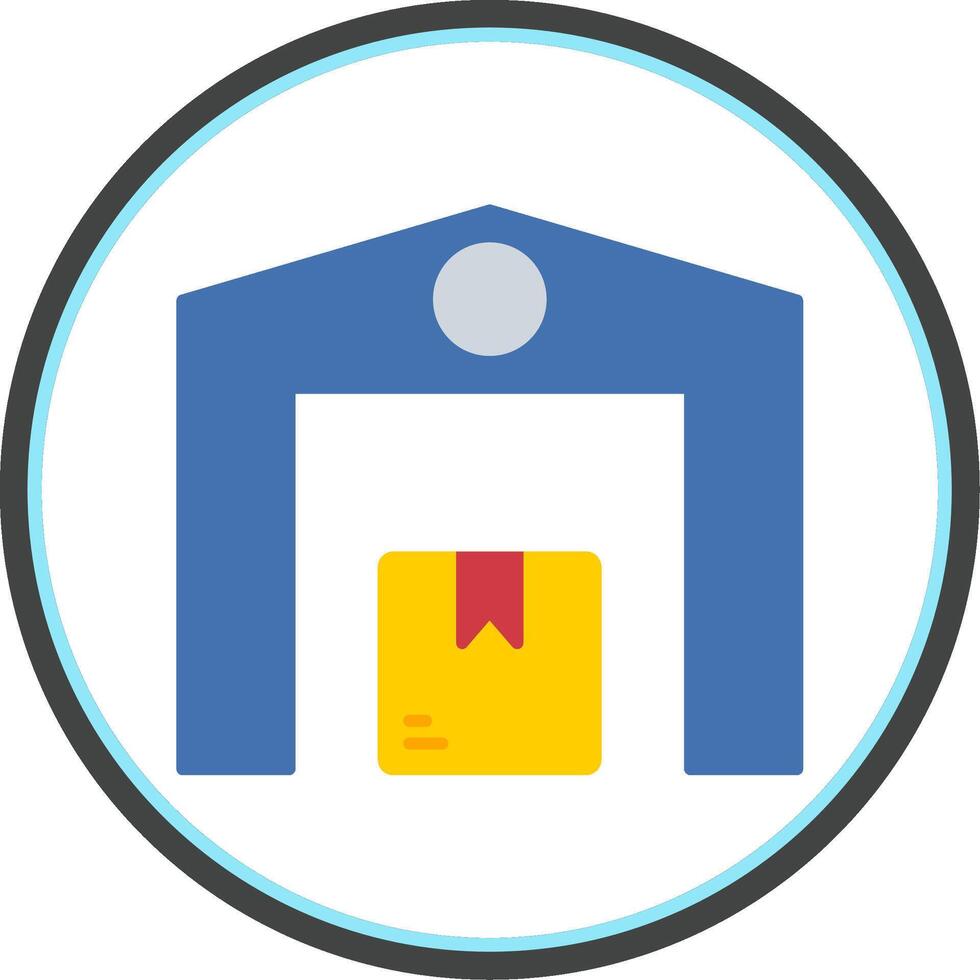 Warehouse Flat Circle Icon vector