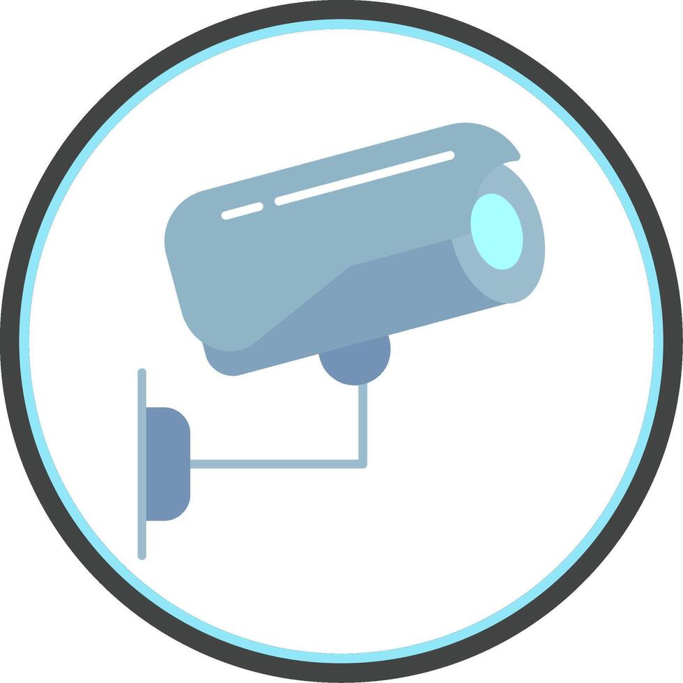 Security Camera Flat Circle Icon vector