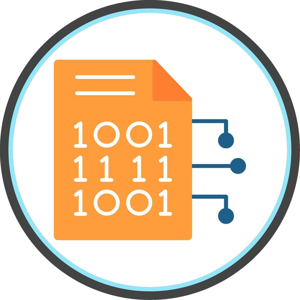 Encryption Data Flat Circle Icon vector