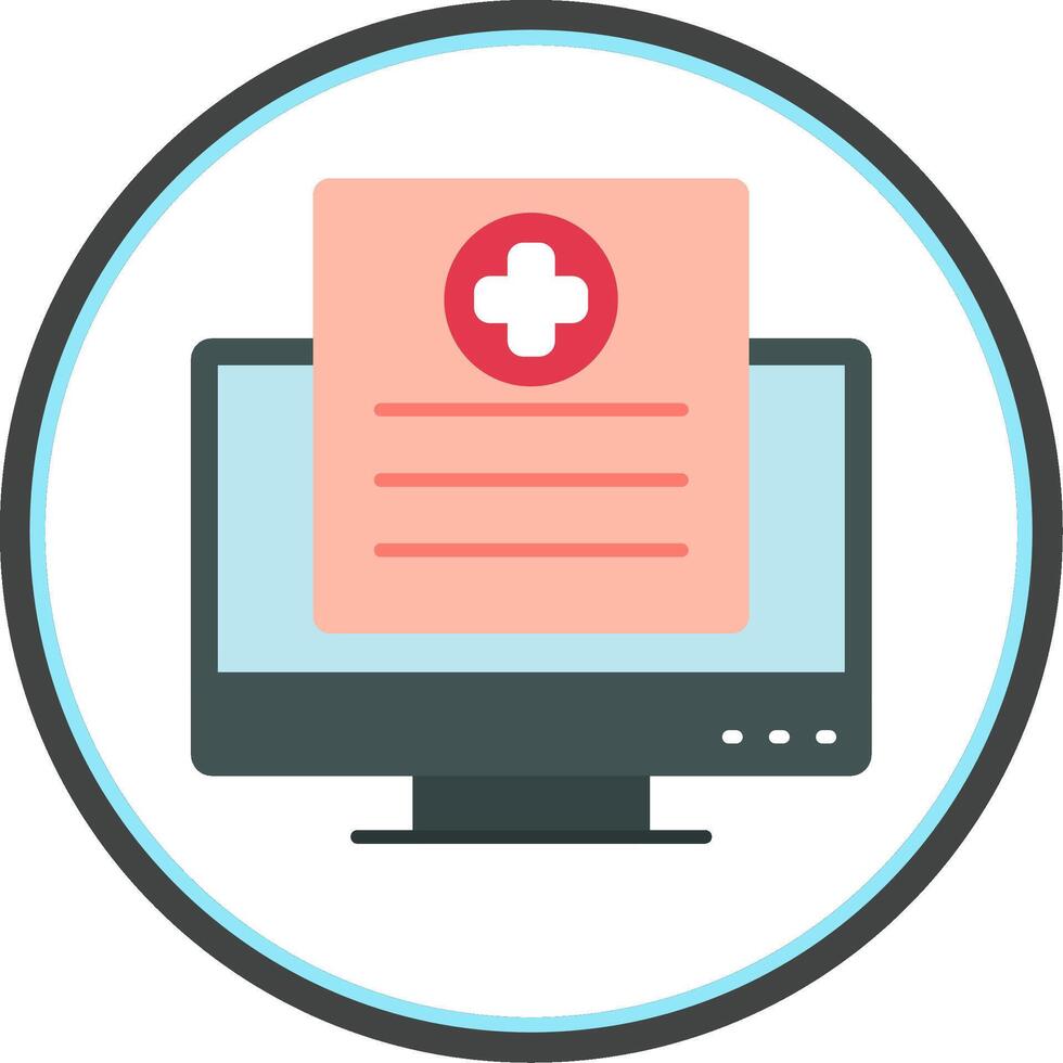 Computer Flat Circle Icon vector