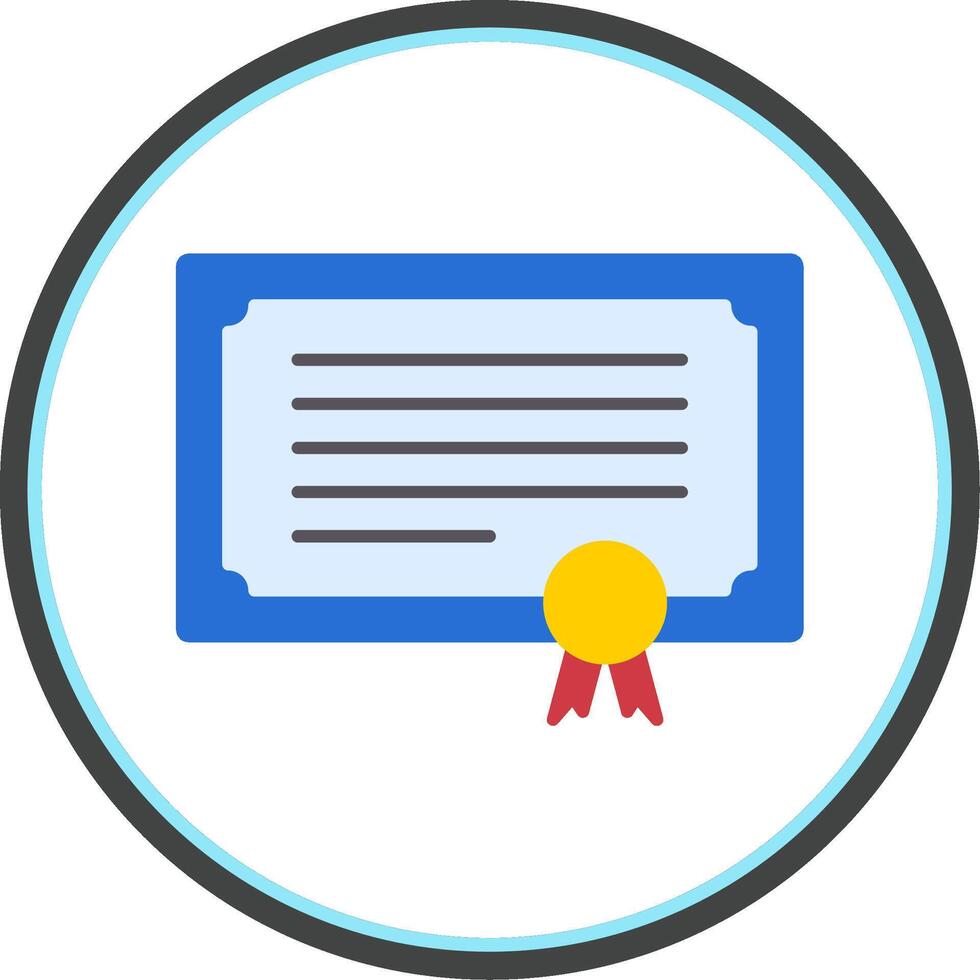 Certification Flat Circle Icon vector