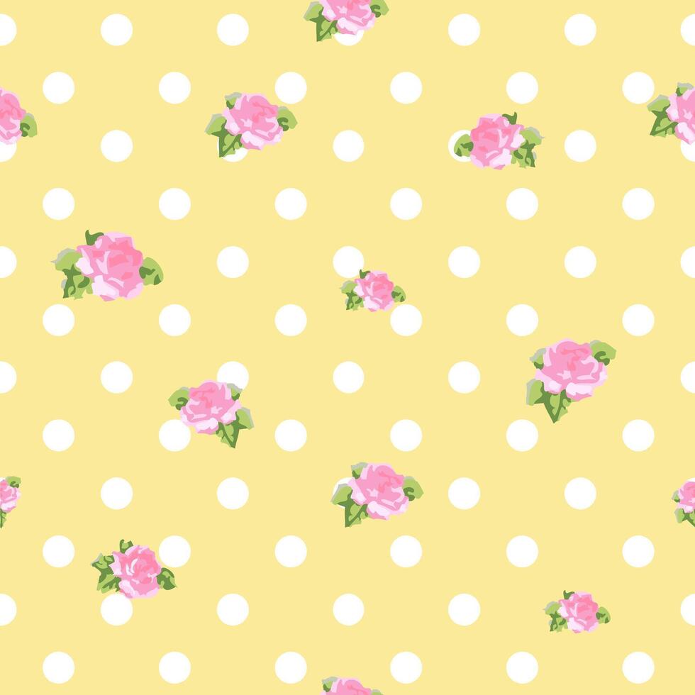 Roses and dots, easter, birthday celebration pattern vector