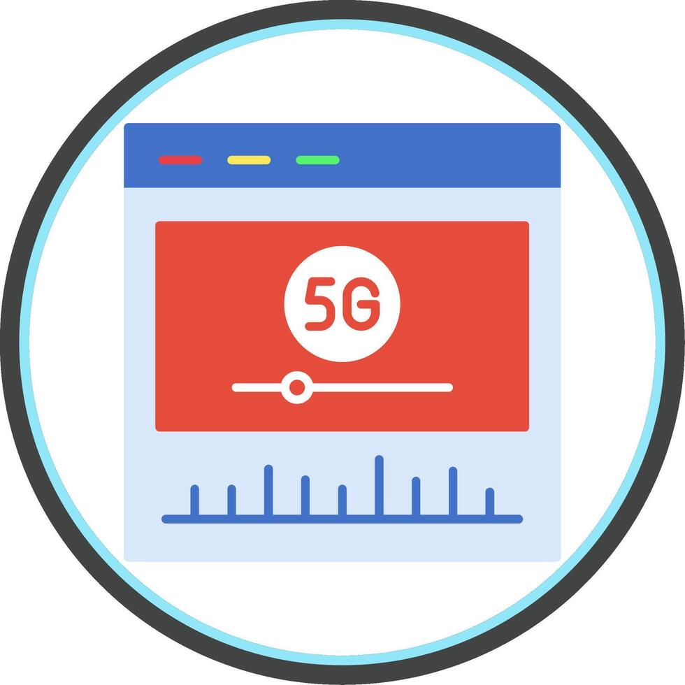 Video Player Flat Circle Icon vector