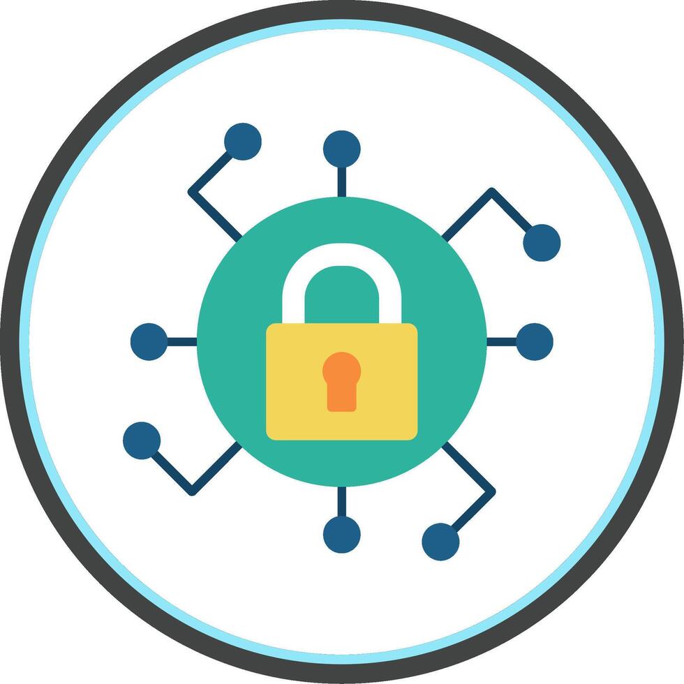 Secure Flat Circle Icon vector