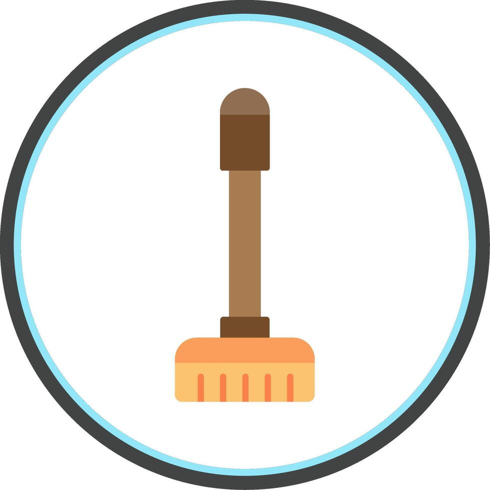 Floor Mop Flat Circle Icon vector