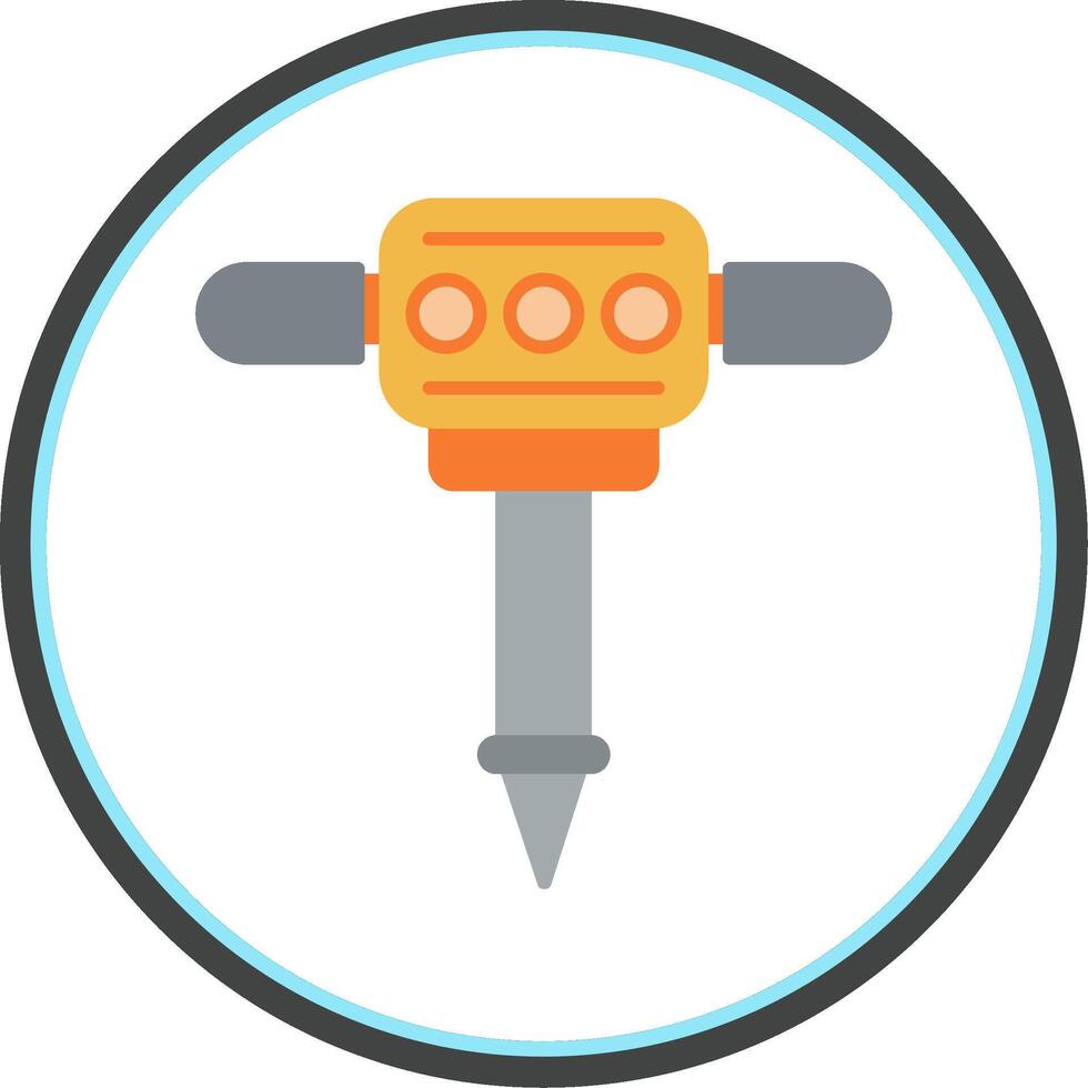 Jackhammer Flat Circle Icon vector