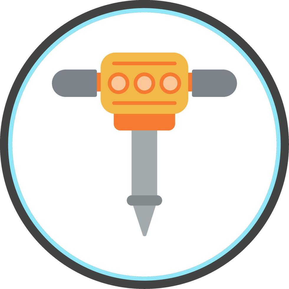 Jackhammer Flat Circle Icon vector