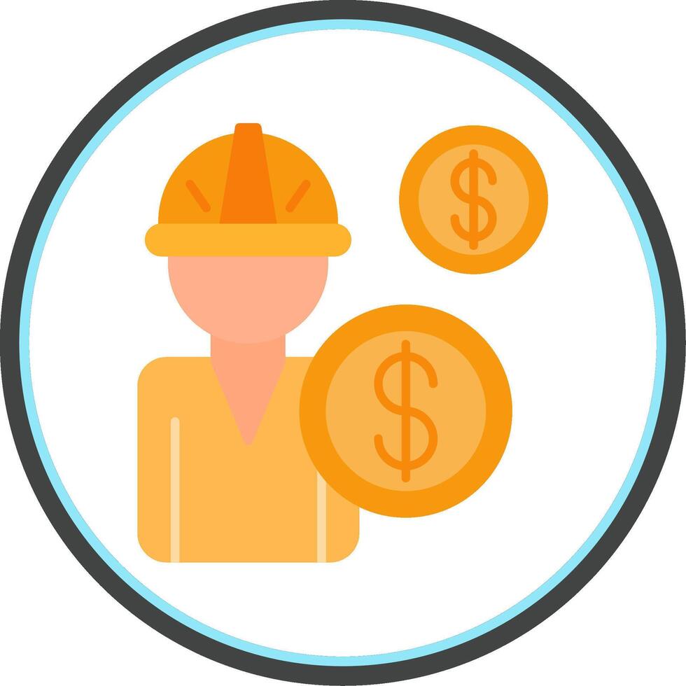 Salary Flat Circle Icon vector