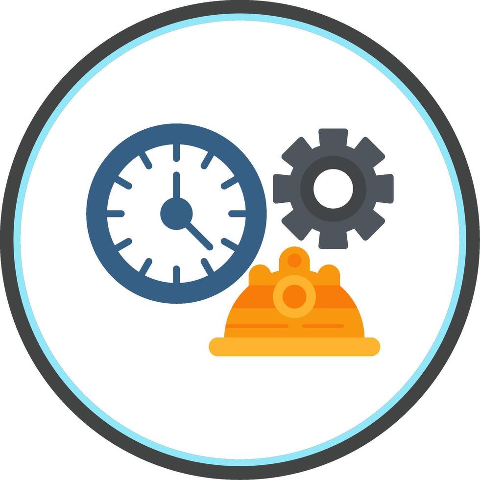 Working Hours Flat Circle Icon vector