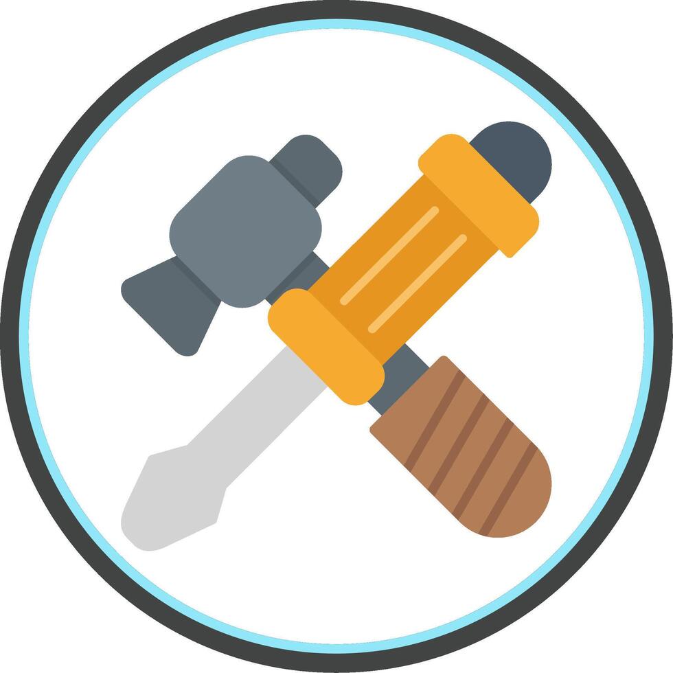 Repair Tools Flat Circle Icon vector