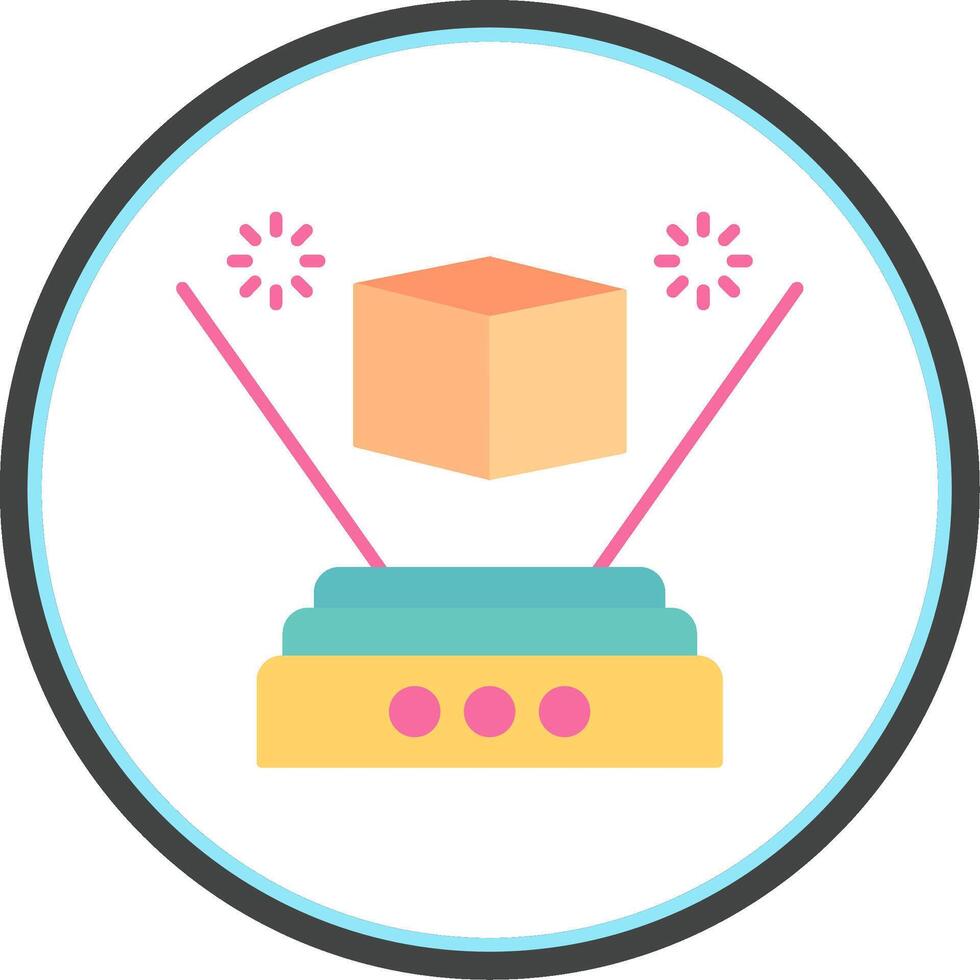 Hologram Flat Circle Icon vector