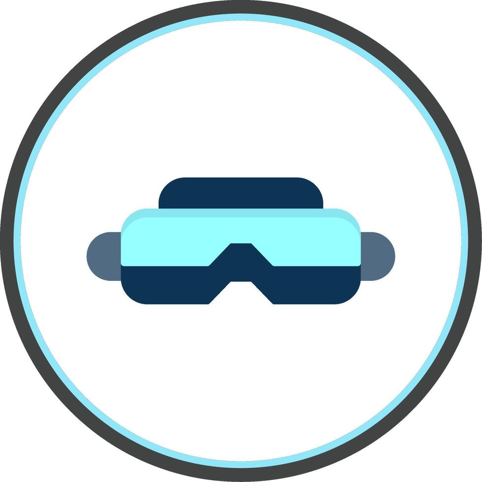 Vr Glasses Flat Circle Icon vector