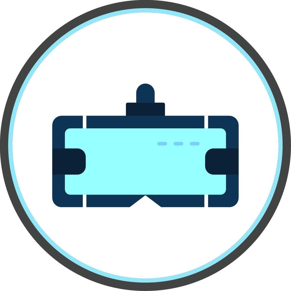 Vr Glasses Flat Circle Icon vector