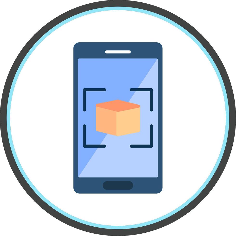 Augmented Reality Flat Circle Icon vector
