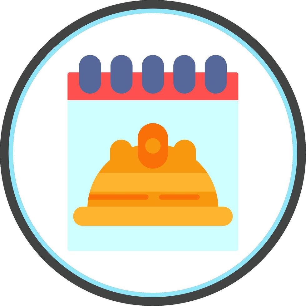 Labour Day Flat Circle Icon vector