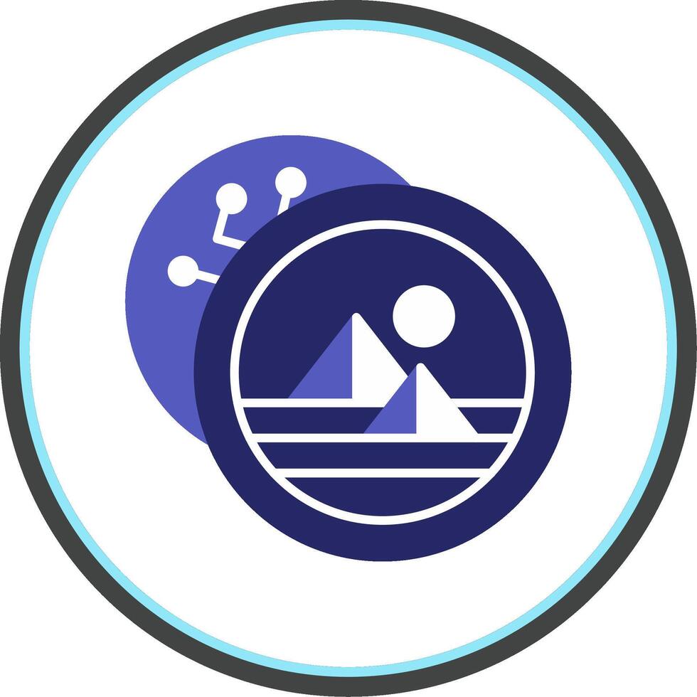 Decentraland Flat Circle Icon vector