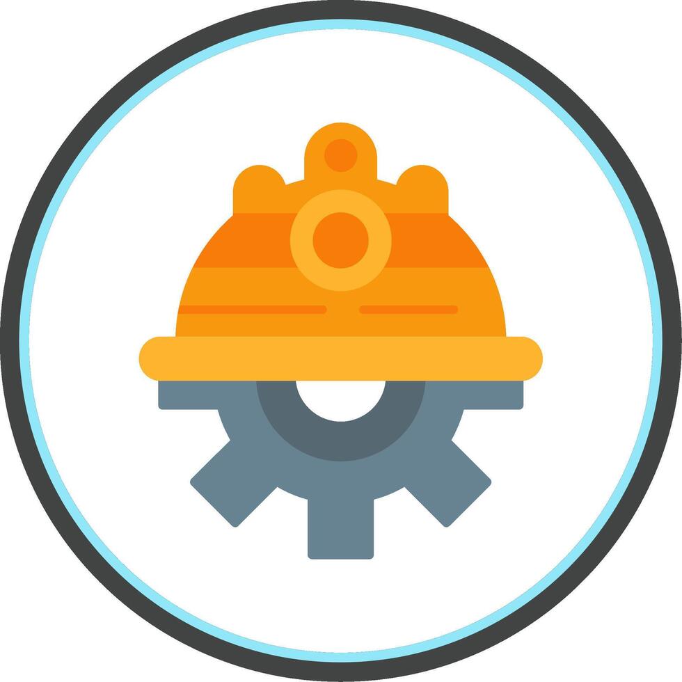 Engineer Flat Circle Icon vector