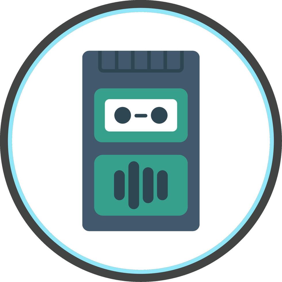 Recorder Flat Circle Icon vector