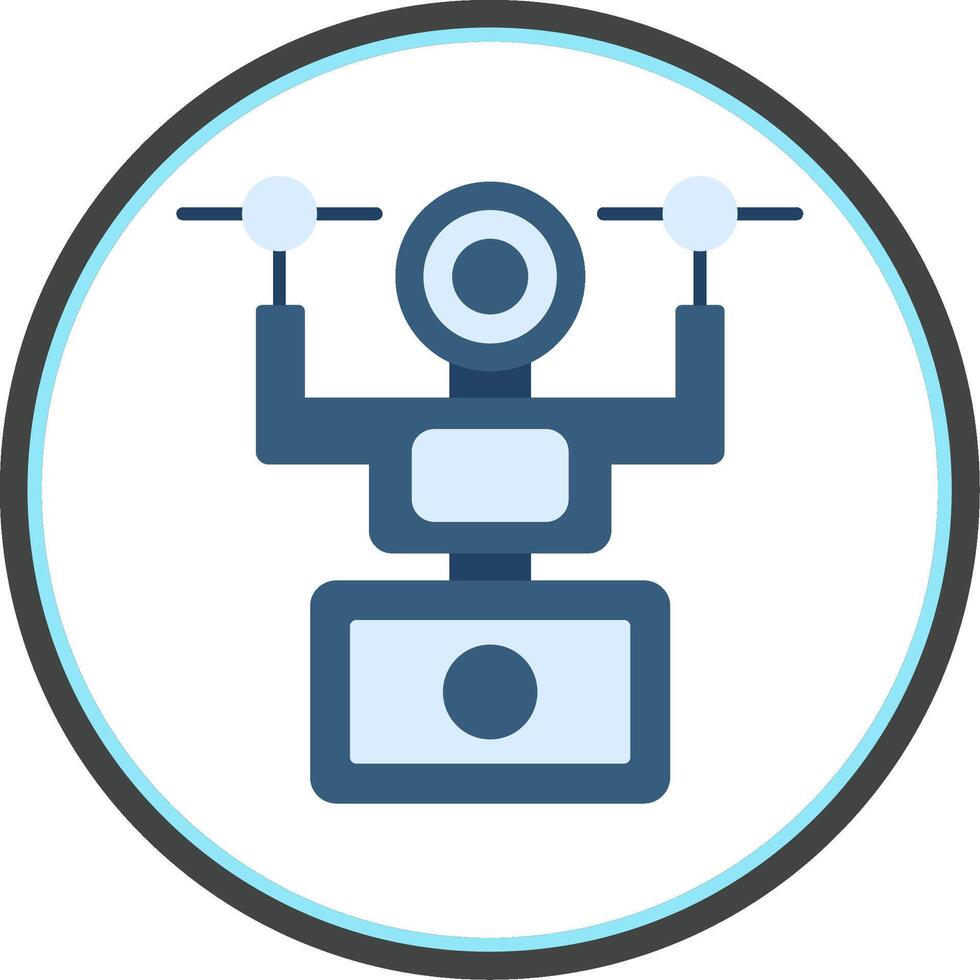 Camera Drone Flat Circle Icon vector