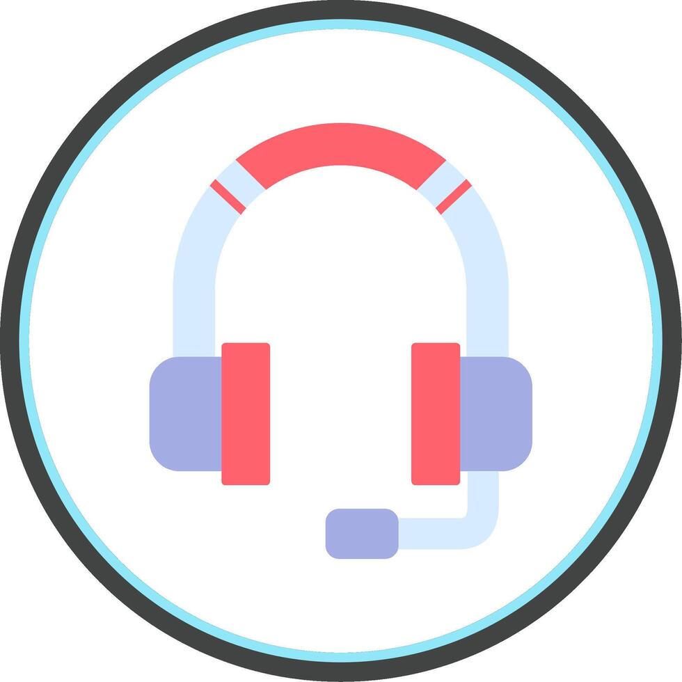 Headphone Flat Circle Icon vector