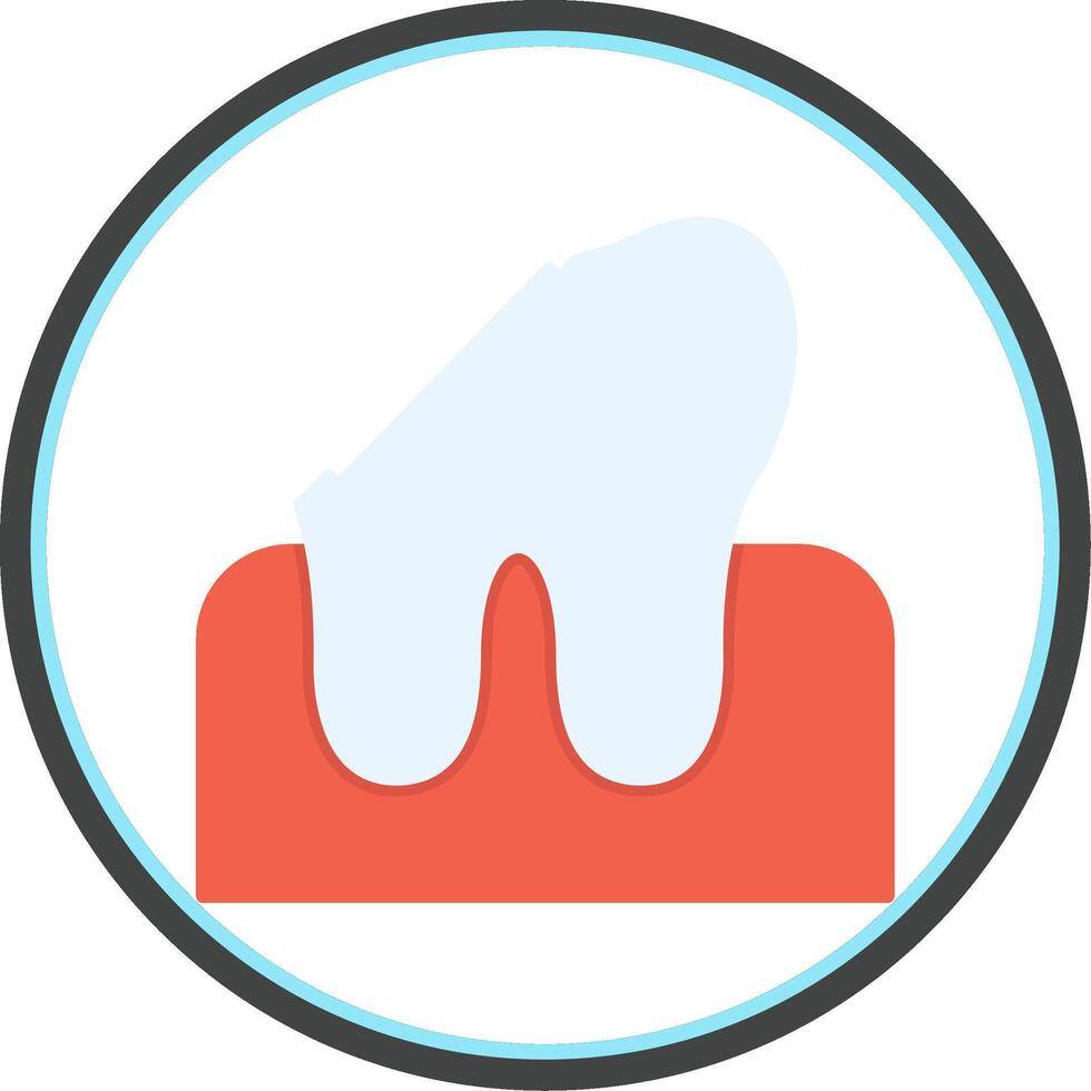 Dental Caries Flat Circle Icon vector