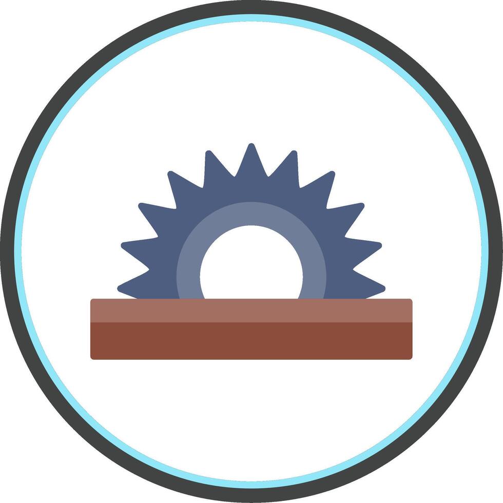 Circular Saw Flat Circle Icon vector