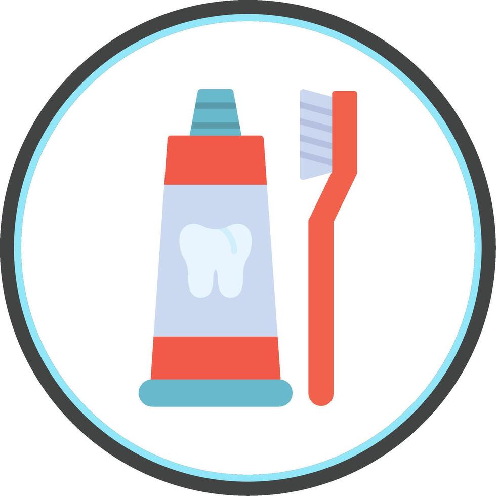 Toothpaste Flat Circle Icon vector